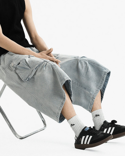 Streetwear Unisex Denim Cargo Shorts | Baggy Jorts