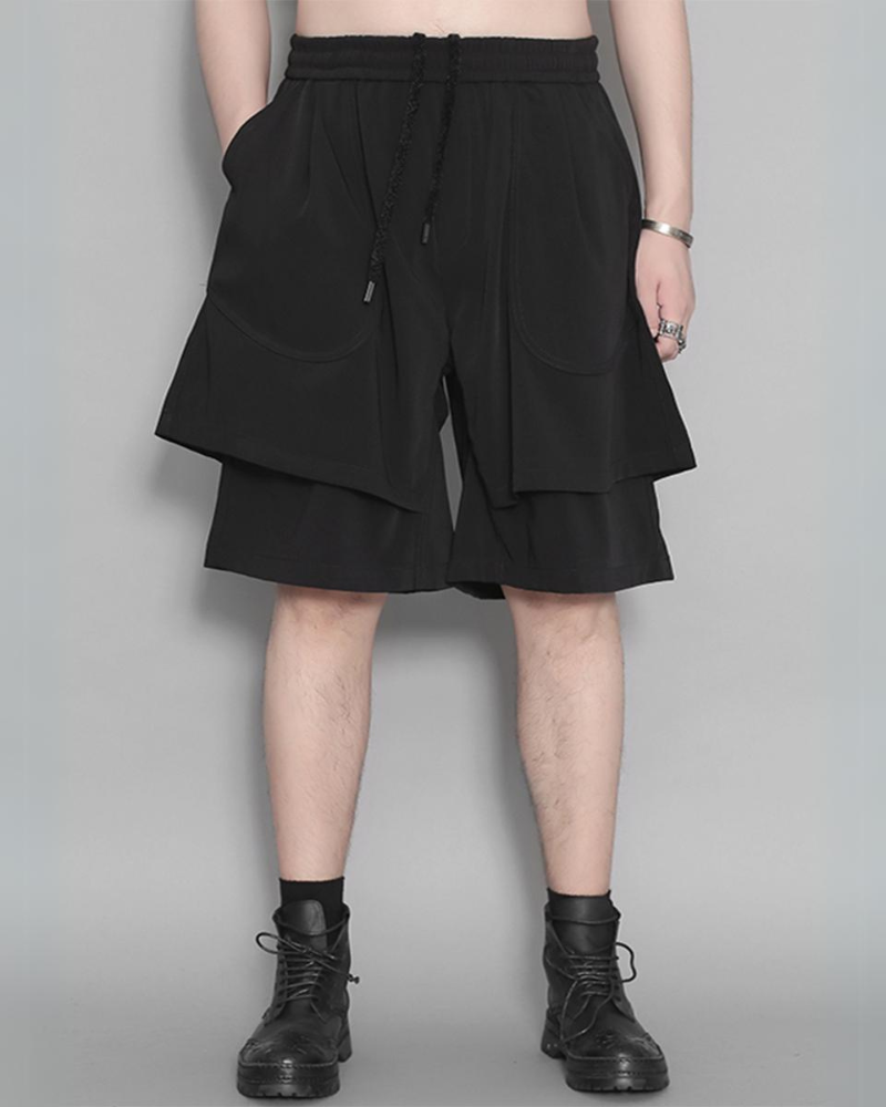 Double-Layer Techwear Mens Summer Shorts