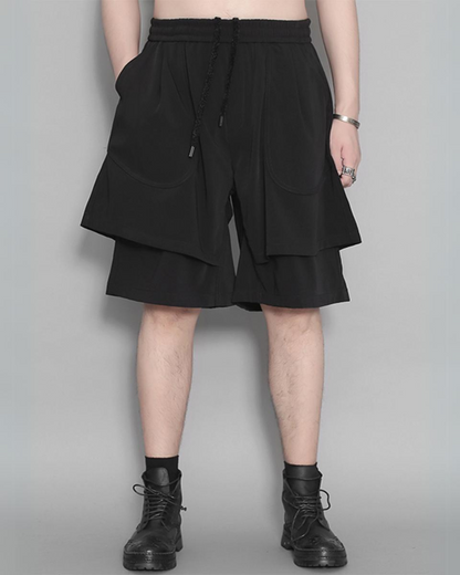 Double-Layer Techwear Mens Summer Shorts
