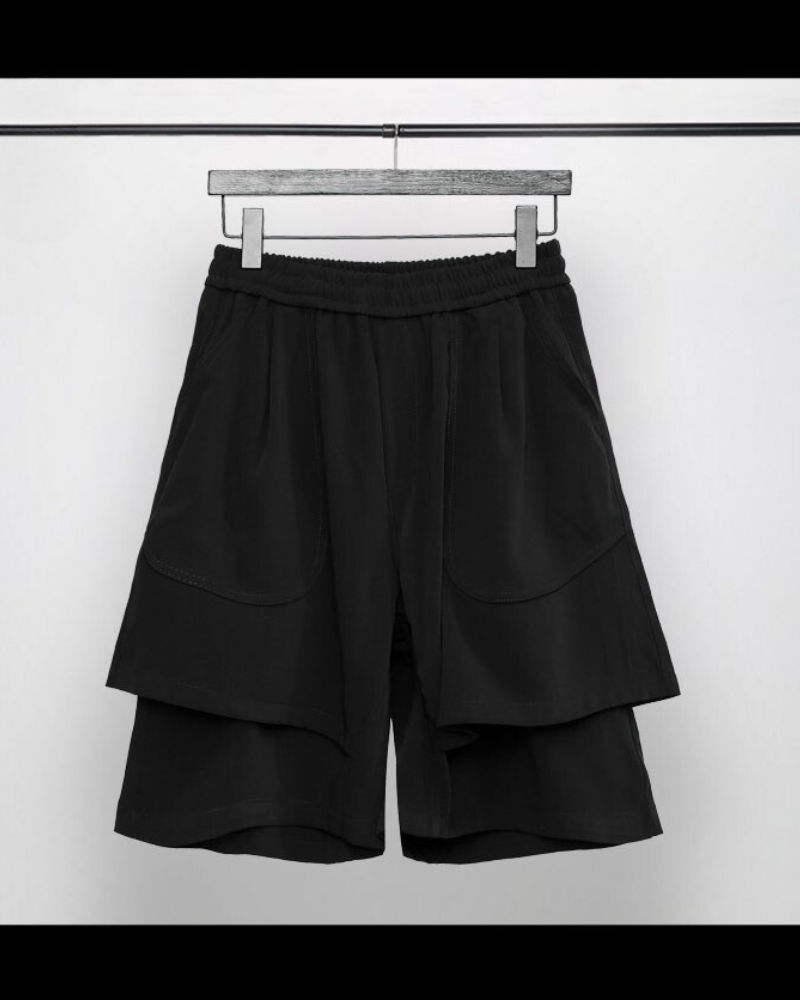 Double-Layer Techwear Mens Summer Shorts