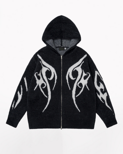 zip up sweater,sweater jacket,black sweater,black cardigan sweater,cardigan sweater,crew neck sweater,pullover sweater,mens,mens knit sweater,techwear sweater,techwear,tech wear,affordable techwear,techwear fashion,futuristic clothing,cyberpunk clothes,cyber fashion,cyberpunk aesthetic,cyberpunk 