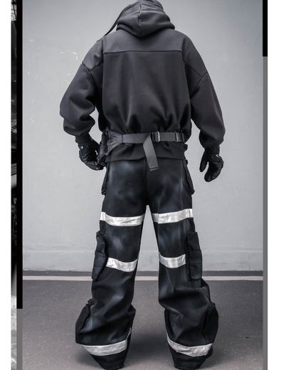 Streetwear High-Neck Fleece Hoodie