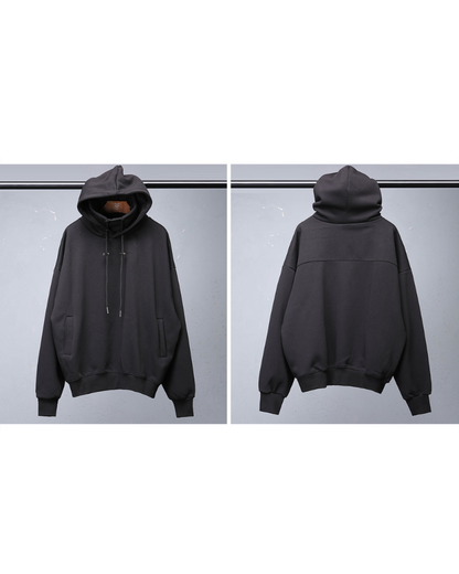 Streetwear High-Neck Fleece Hoodie