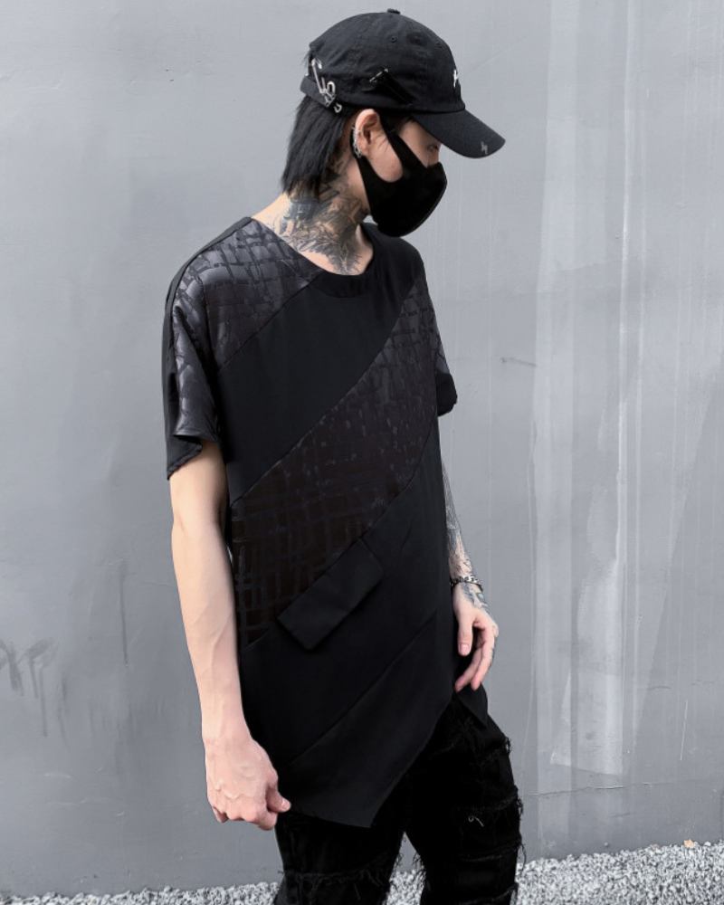 Streetwear Irregular Hem Patchwork T-Shirt