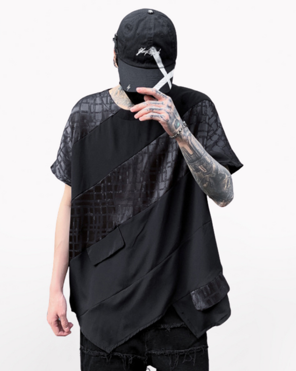 Streetwear Irregular Hem Patchwork T-Shirt