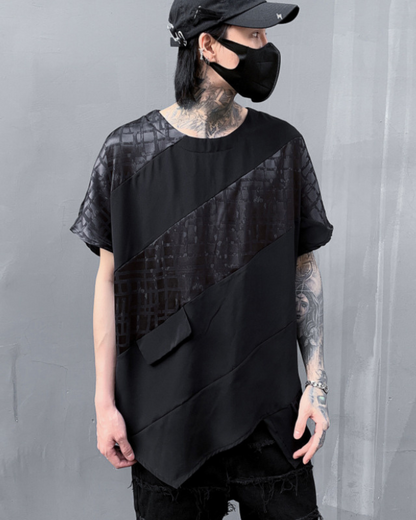 Streetwear Irregular Hem Patchwork T-Shirt