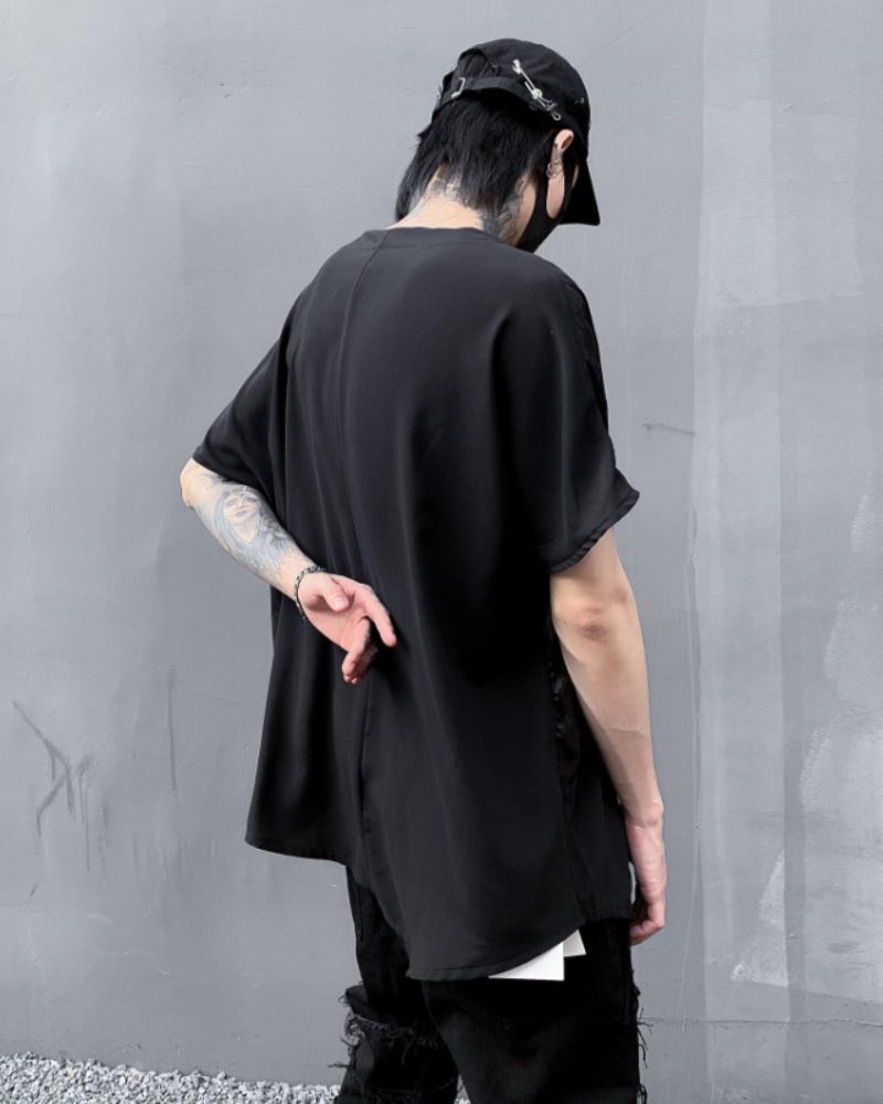 Streetwear Irregular Hem Patchwork T-Shirt