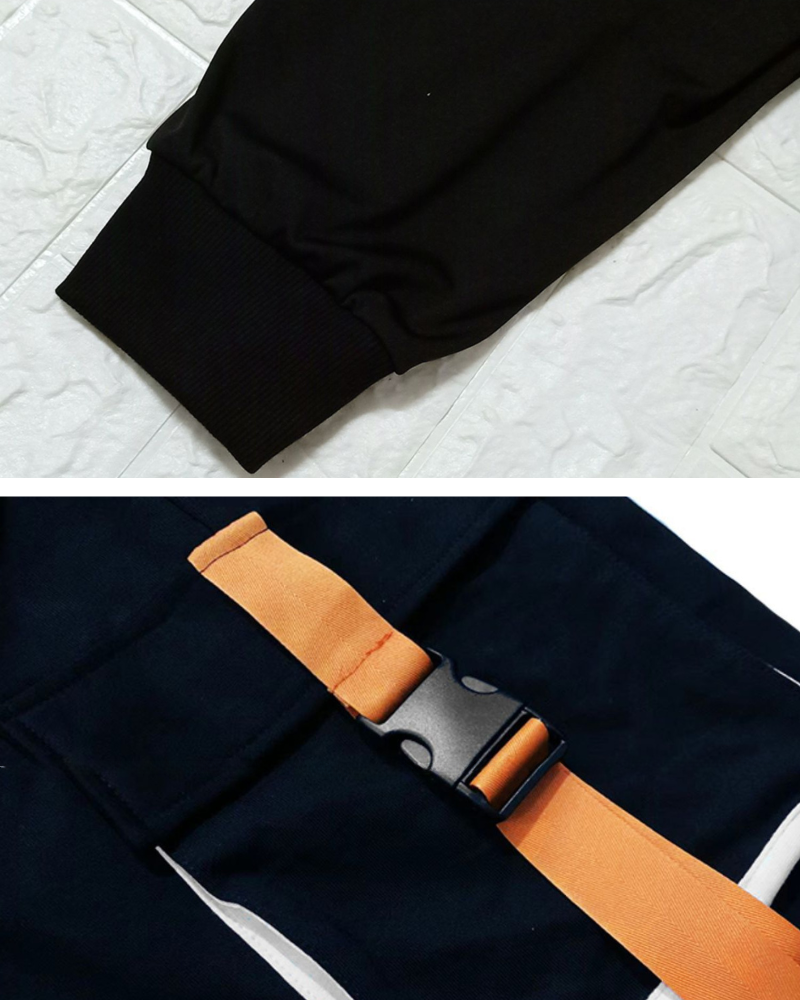Streetwear Letter Ribbon Plus Size Cargo Pants