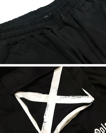 Streetwear Letter Ribbon Plus Size Cargo Pants