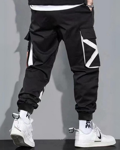 Streetwear Letter Ribbon Plus Size Cargo Pants