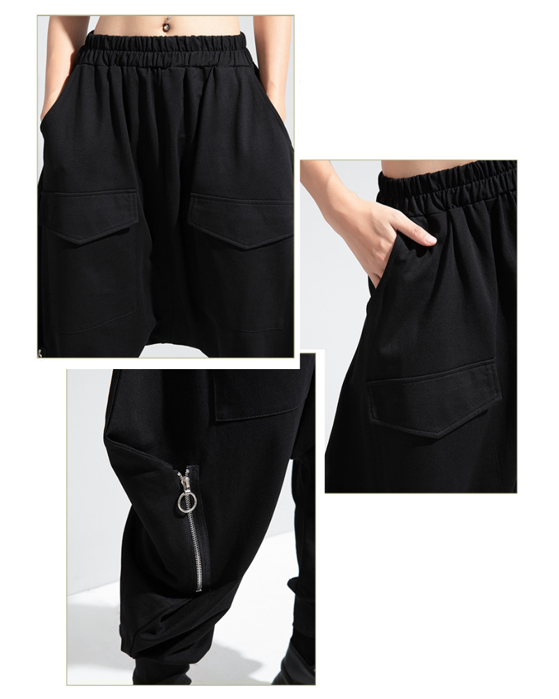 Streetwear Loose Thickened Hakama Pants