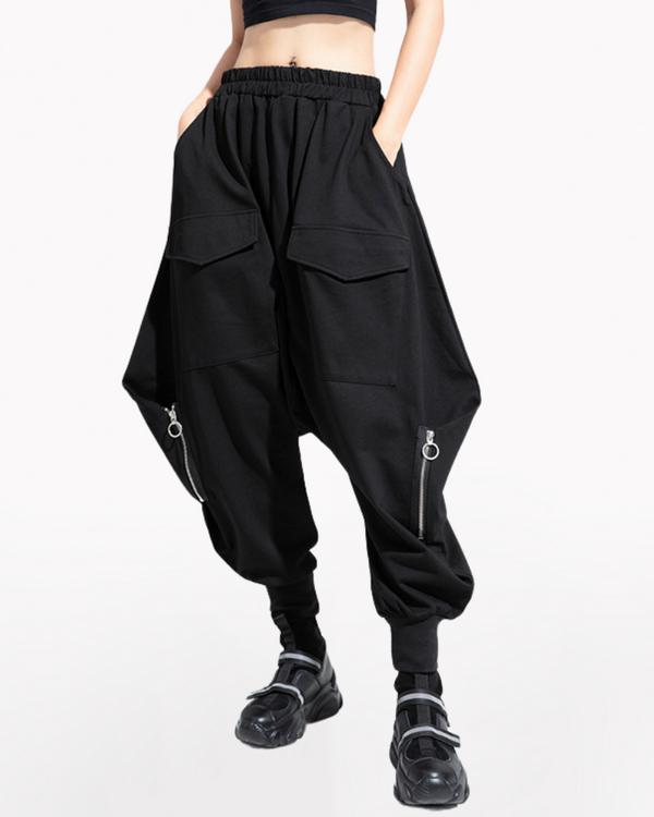 Streetwear Loose Thickened Hakama Pants