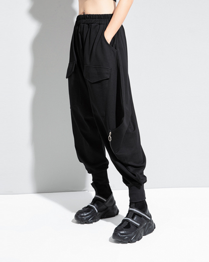 Streetwear Loose Thickened Hakama Pants