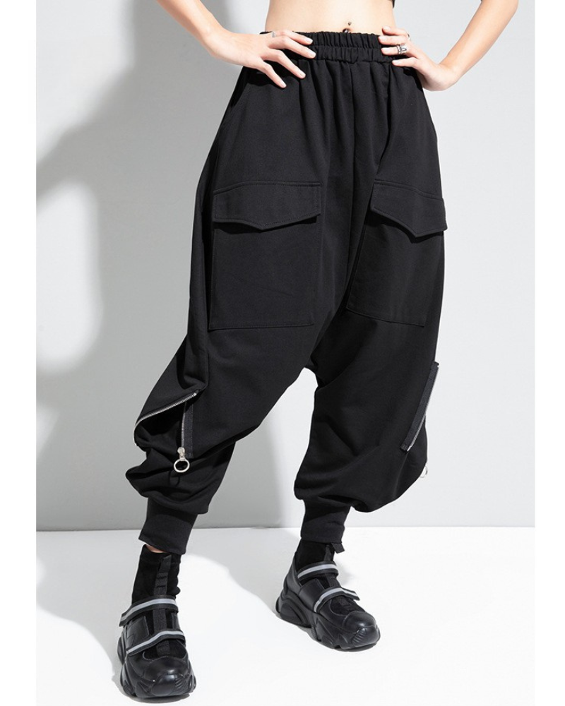 Streetwear Loose Thickened Hakama Pants