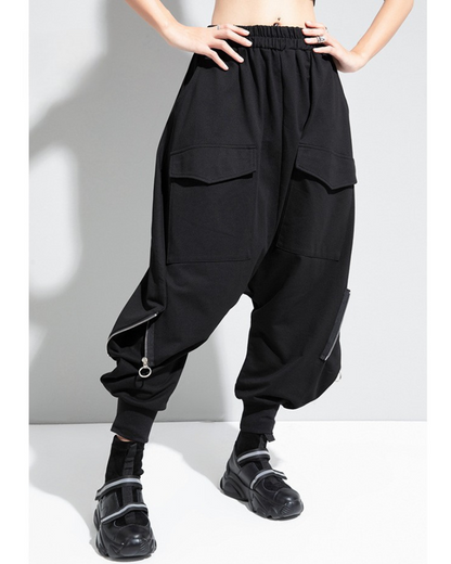 Streetwear Loose Thickened Hakama Pants
