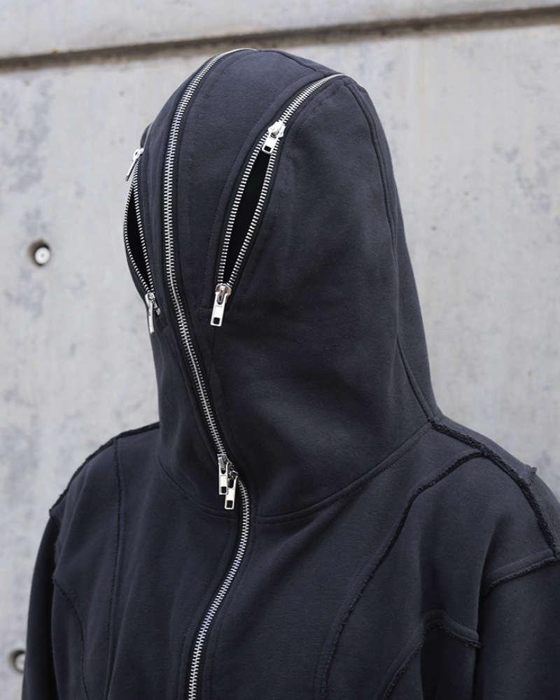 Street Full Zip Mask Y2K Hoodie Jacket