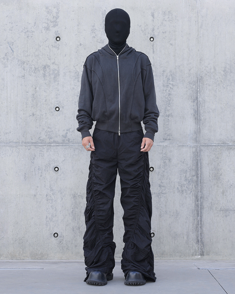 Streetwear Full Zip Mask Hoodie Jacket