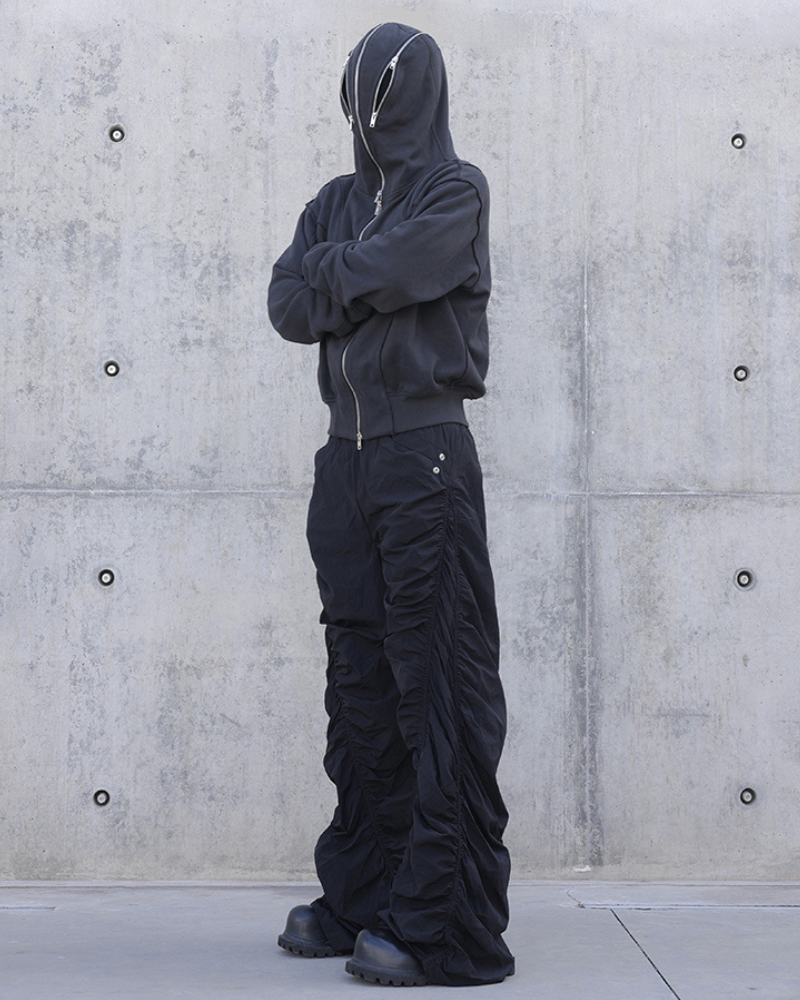 Streetwear Full Zip Mask Hoodie Jacket