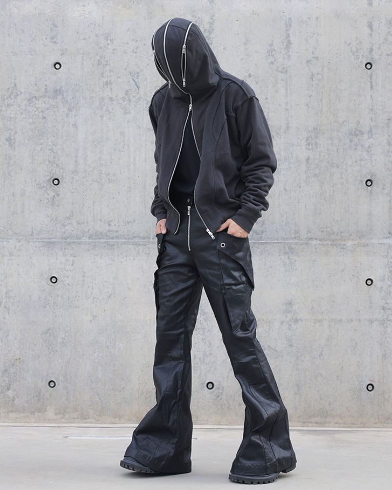 Streetwear Full Zip Mask Hoodie Jacket