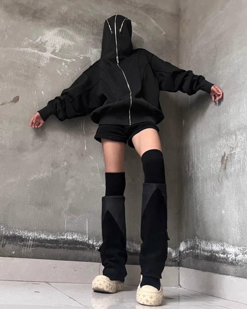 Street Full Zip Mask Y2K Hoodie Jacket
