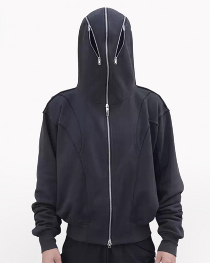 Street Full Zip Mask Y2K Hoodie Jacket