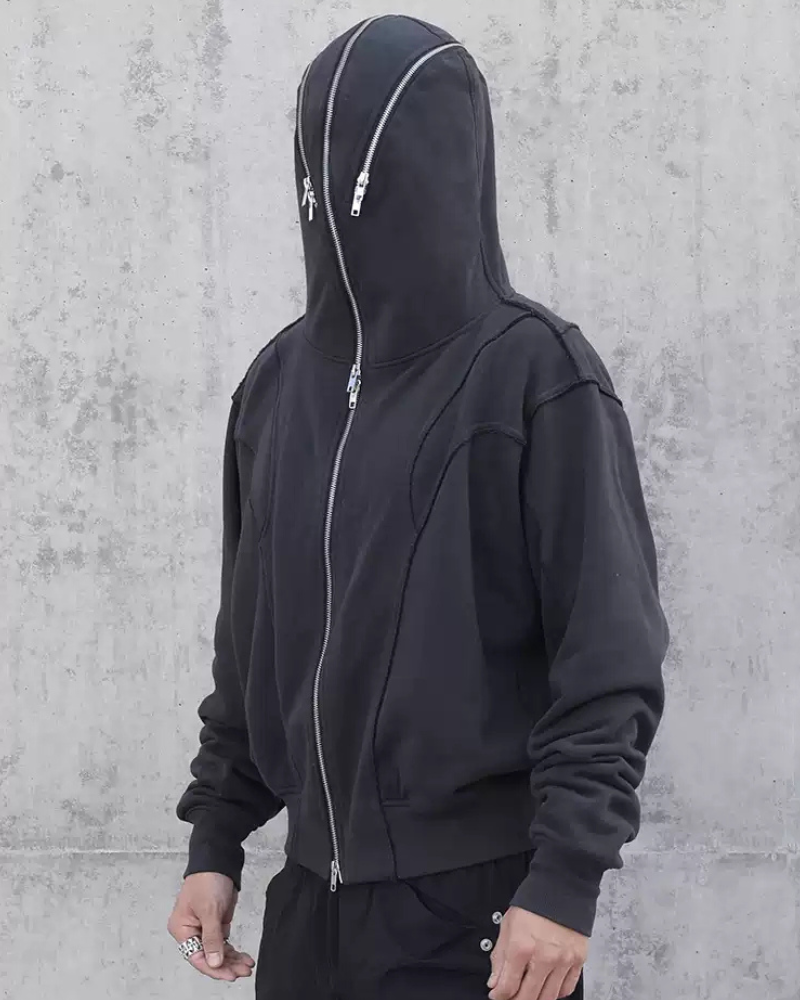 Street Full Zip Mask Y2K Hoodie Jacket