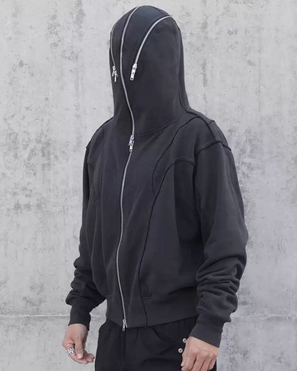 Street Full Zip Mask Y2K Hoodie Jacket