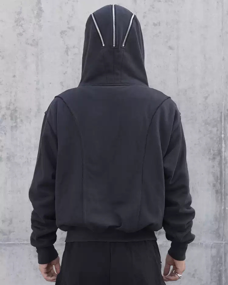 Street Full Zip Mask Y2K Hoodie Jacket