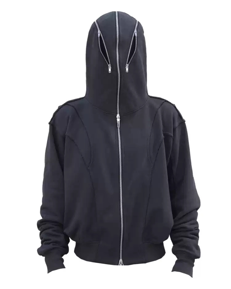 Street Full Zip Mask Y2K Hoodie Jacket