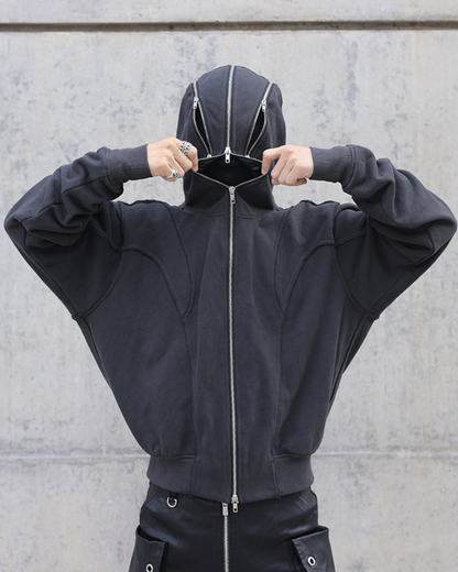 Street Full Zip Mask Y2K Hoodie Jacket