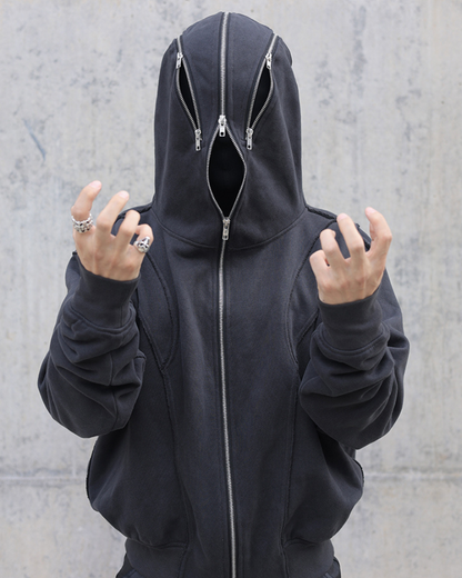 Street Full Zip Mask Y2K Hoodie Jacket