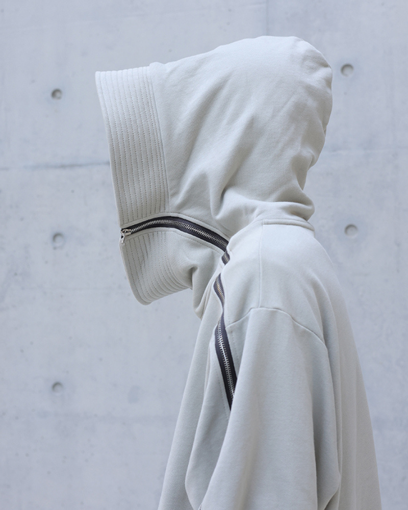 Streetwear High-Neck Asymmetrical Zip-Up Hoodie