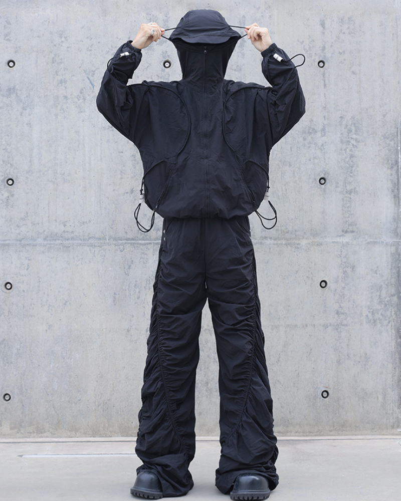 Streetwear Opium Style Pleated Spiral Loose Pants