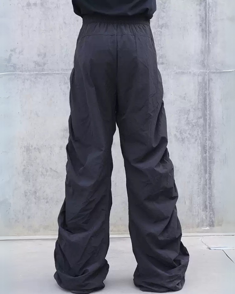 Streetwear Opium Style Pleated Spiral Loose Pants