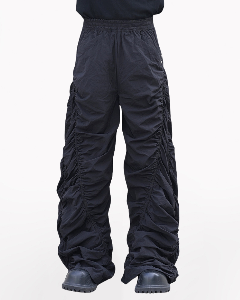 Streetwear Opium Style Pleated Spiral Loose Pants
