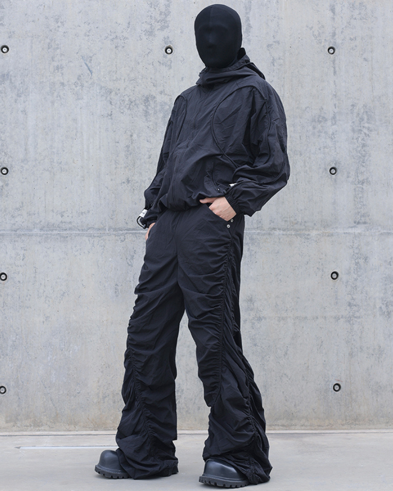 Streetwear Opium Style Pleated Spiral Loose Pants