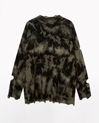 Streetwear Raw Edge Ripped Sweater