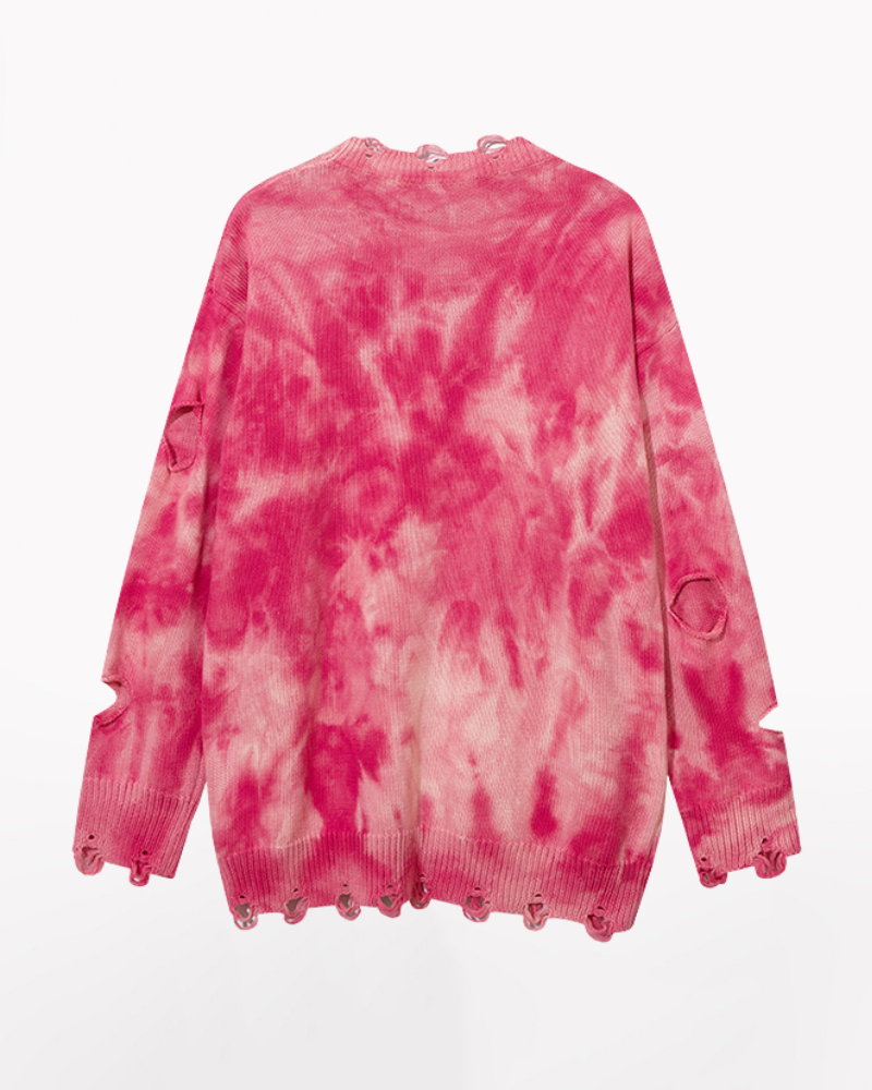 Streetwear Raw Edge Ripped Sweater