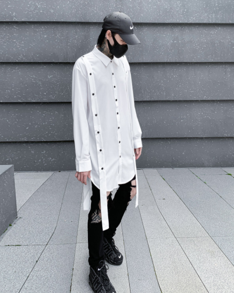 Streetwear Ribbon Loose Fit Shirt