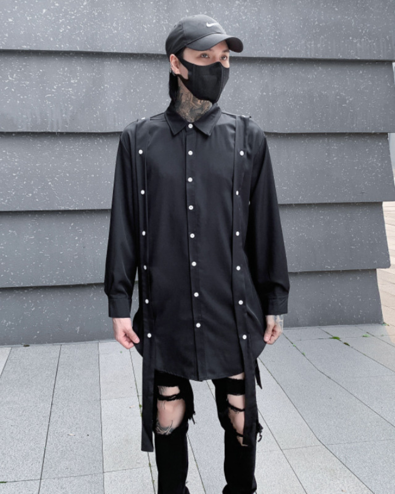 Streetwear Ribbon Loose Fit Shirt