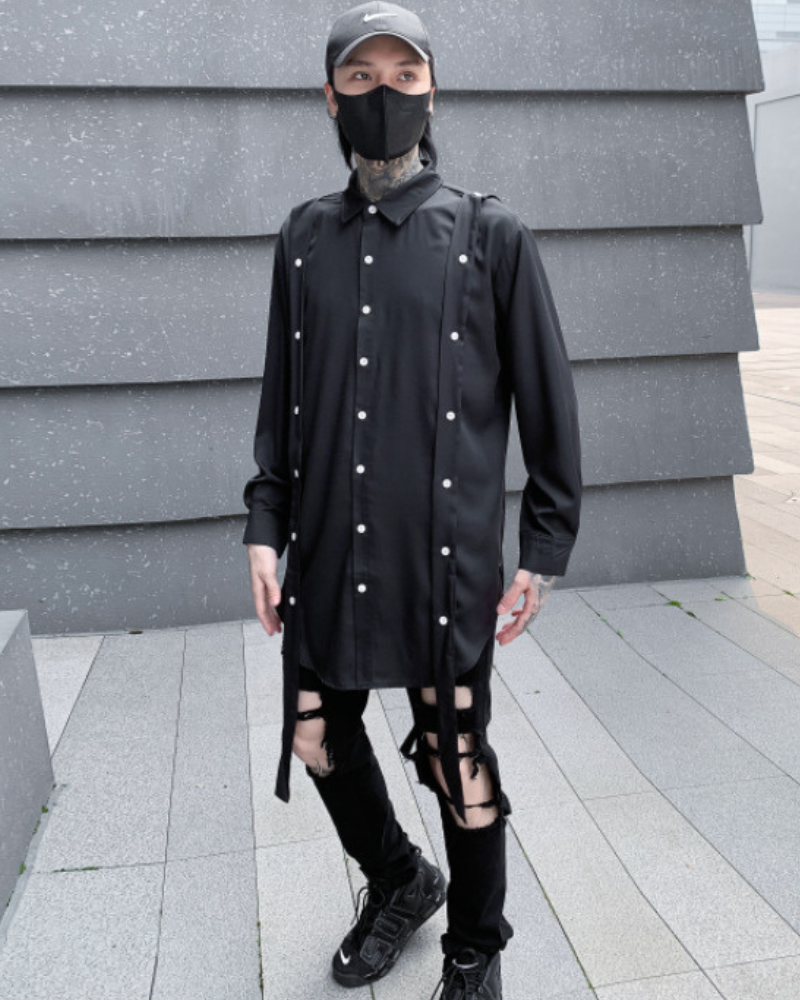 Streetwear Ribbon Loose Fit Shirt