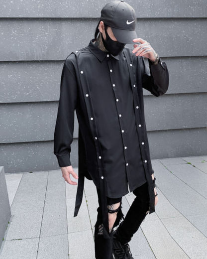 Streetwear Ribbon Loose Fit Shirt