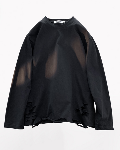 Streetwear Ripped Casual Base Layer Long Sleeve T-Shirt