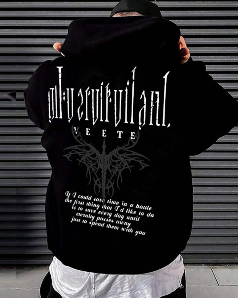 Streetwear Rock Heavyweight Cotton Hoodie
