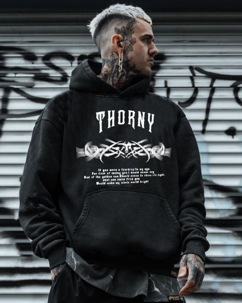Streetwear Rock Heavyweight Cotton Hoodie