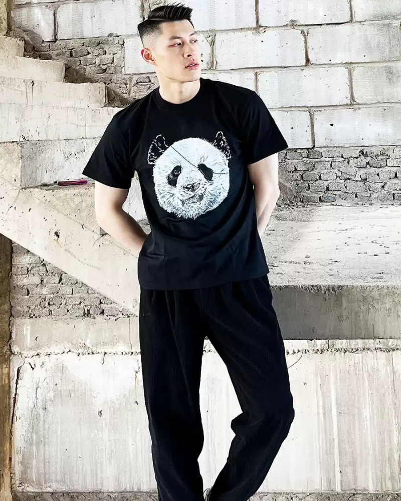 Streetwear Rock Punk Panda Graphic T-Shirt