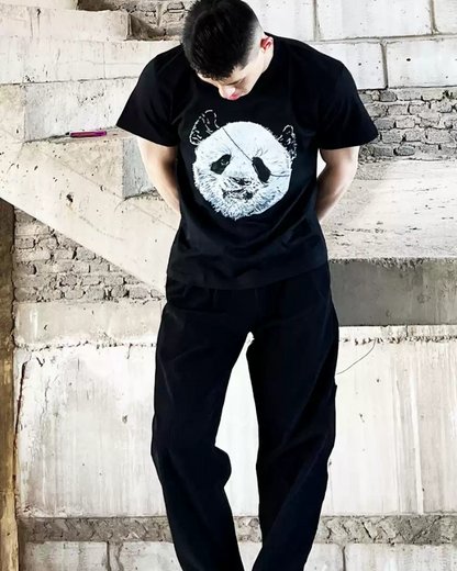 Streetwear Rock Punk Panda Graphic T-Shirt