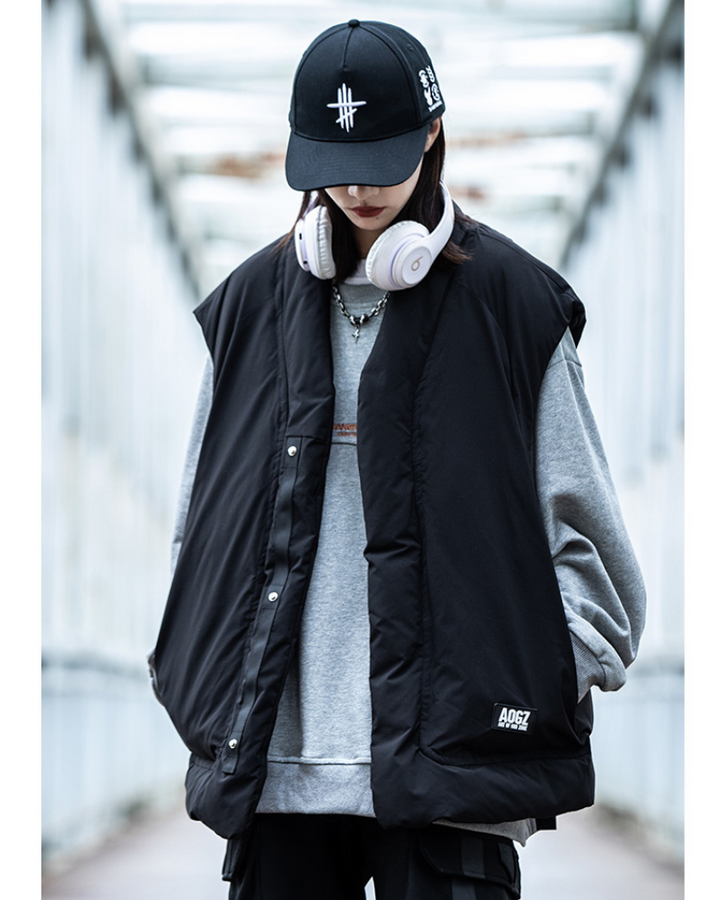 Streetwear Taoist Robe Style Unisex Winter Vest – Techwear Official