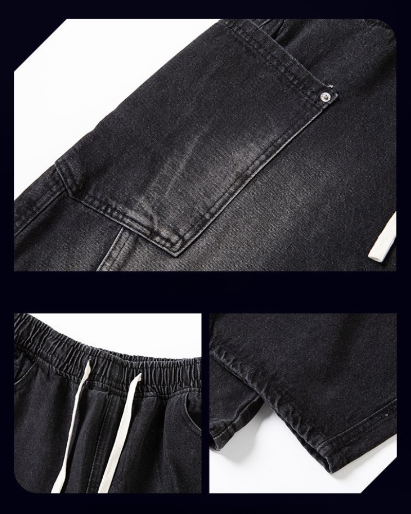 Streetwear Wash Paneled Straight Y2K Jeans