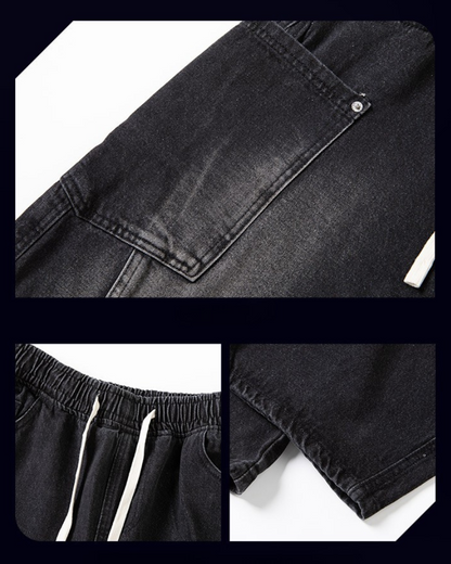 Streetwear Wash Paneled Straight Y2K Jeans